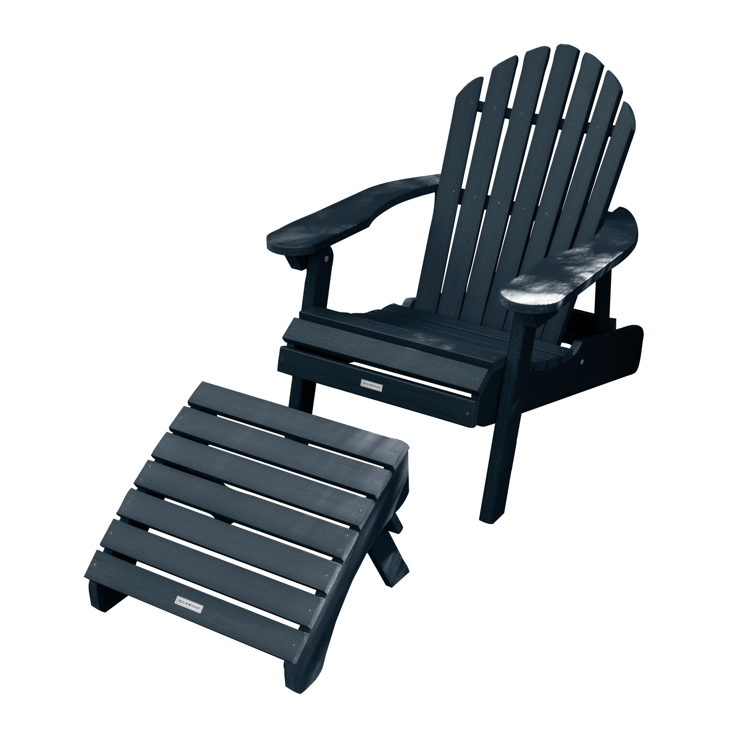 HIGHWOOD Folding Adirondack Chair and Folding Ottoman