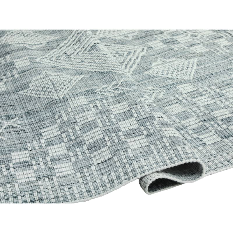 Terra by Obeetee Layla Tribal Lattice Green Rug