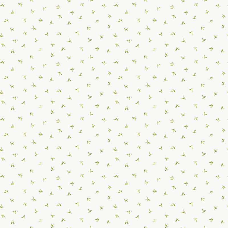 Galerie Wallcoverings Miniatures 3 Collection Mini Leaf Toss Matte Finish Vinyl on Non-woven Wallpaper Roll - 33-feet long x 21-inches wide - Green