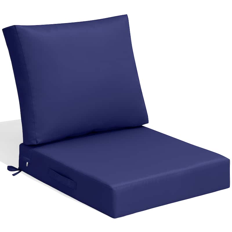 24''x24'' Outdoor Patio Seat Cushion Set with Removable Cover - 1PC - NavyBlue