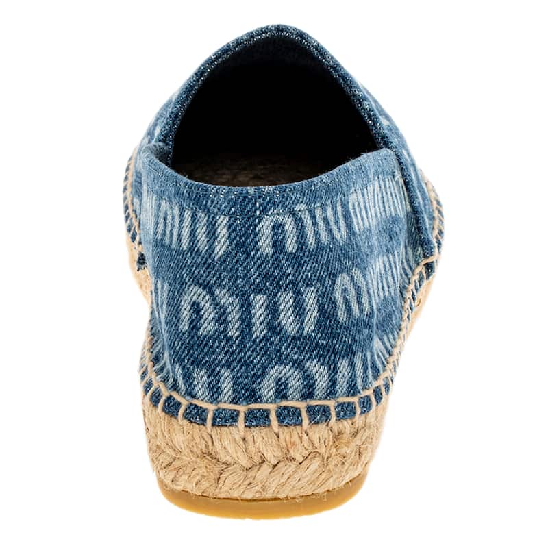 Miu Miu Denim Logo Espadrilles