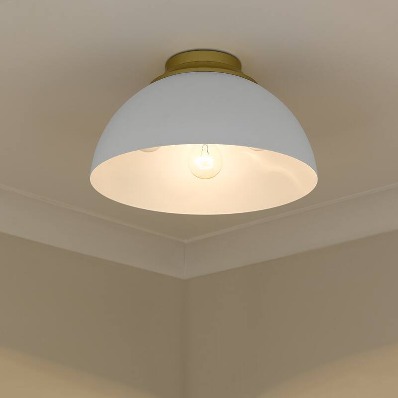 Golden Lighting Zoey 3 Light 14" Wide Flush Mount Ceiling Fixture with