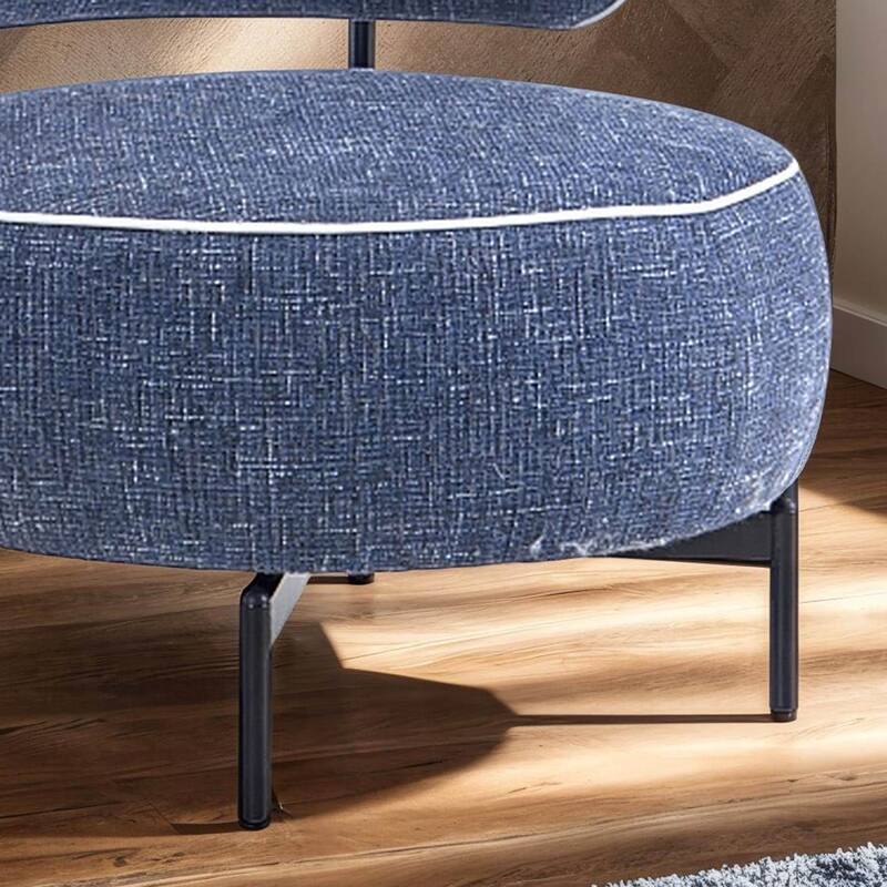 Furniture of America Ians Modern Upholstered Swivel Chair with Curved Backrest