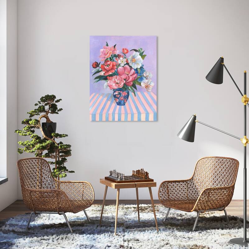 Wynwood Studio Canvas Floral and Botanical Creative bouquet Purple and Pastel Purple Global Wall Art Canvas Print - 30 x 36