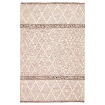 ECARPETGALLERY Braid weave Sienna Khaki, Pink Wool Rug - 6'2 x 9'1