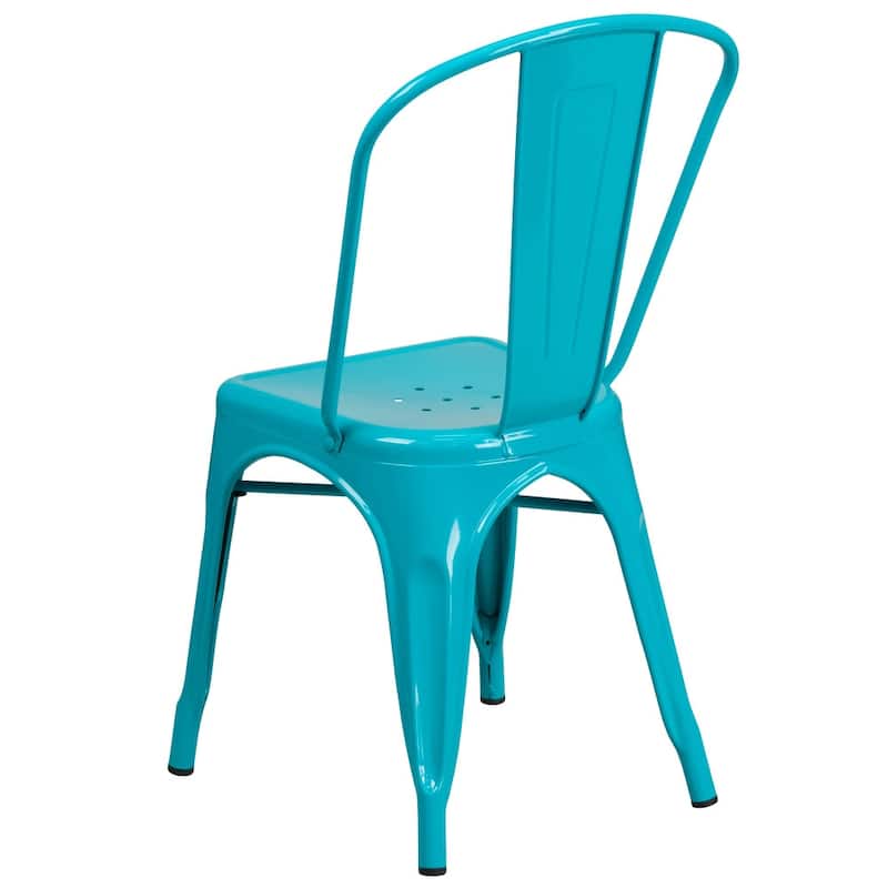 Metal Indoor/ Outdoor Stackable Chair - 20"D x 17.5"W x 33.5"H