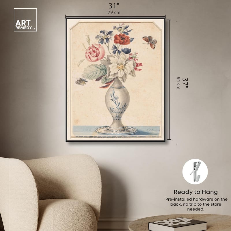 Vase with Flowers II 1850 Canvas by Art Remedy
