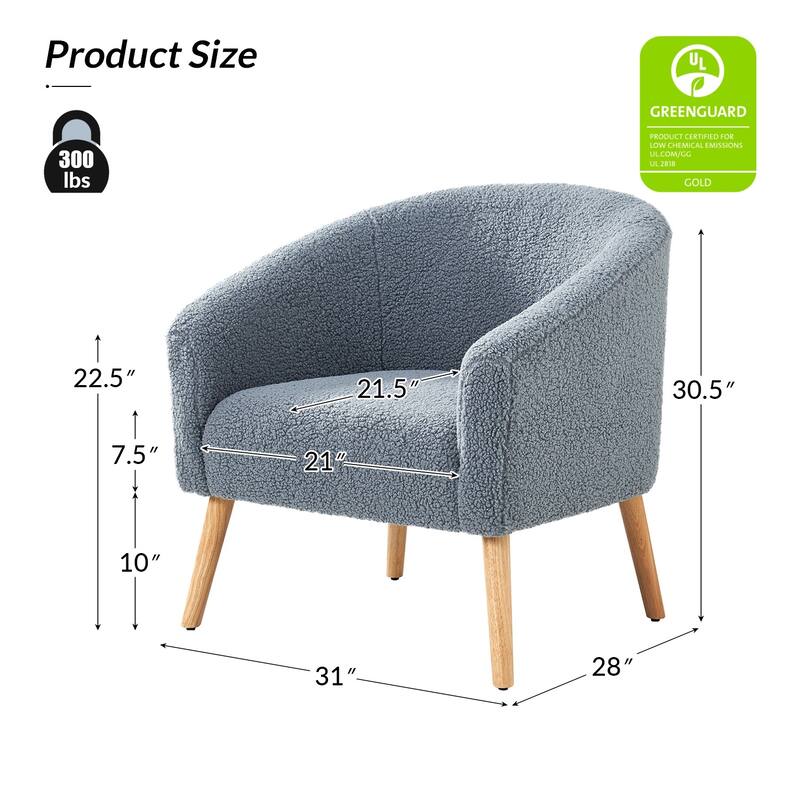 Sheila Modern 30"W Boucle Armchair with Solid Wood Legs Set of 2 by HULALA HOME