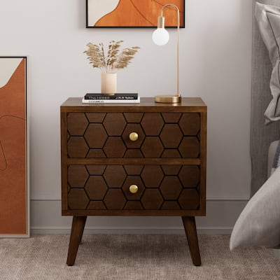 SUNBURY Mid-Century Modern Nightstands with Drawers (Set of 2)