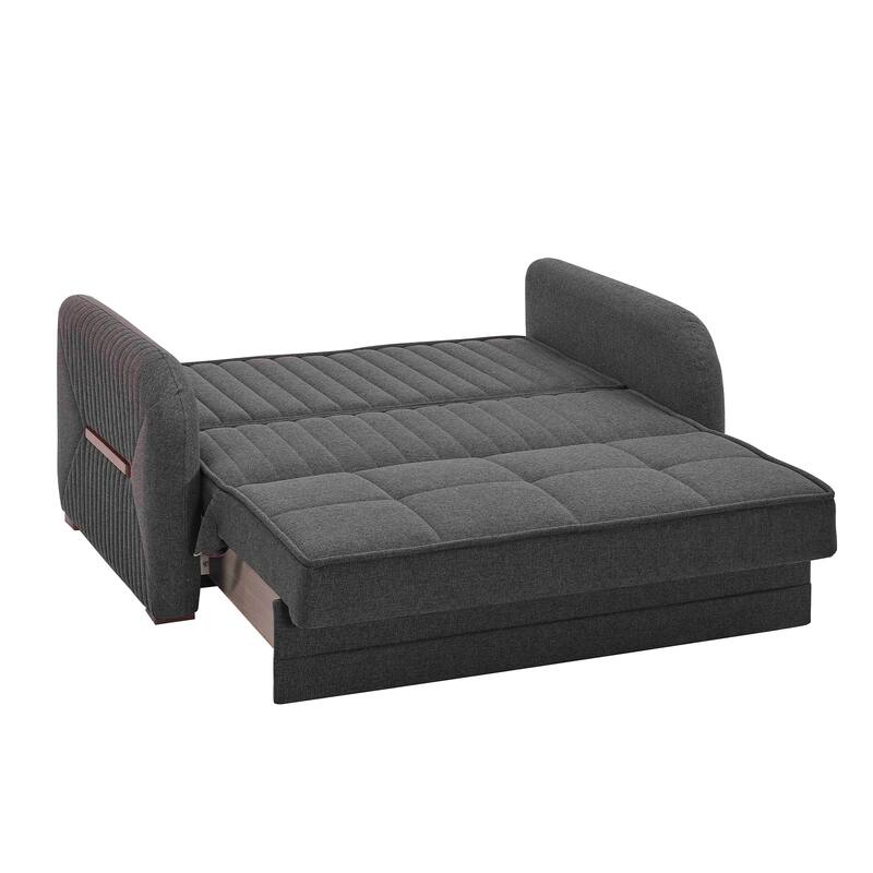 Collection Upholstered Convertible Loveseat With Storage