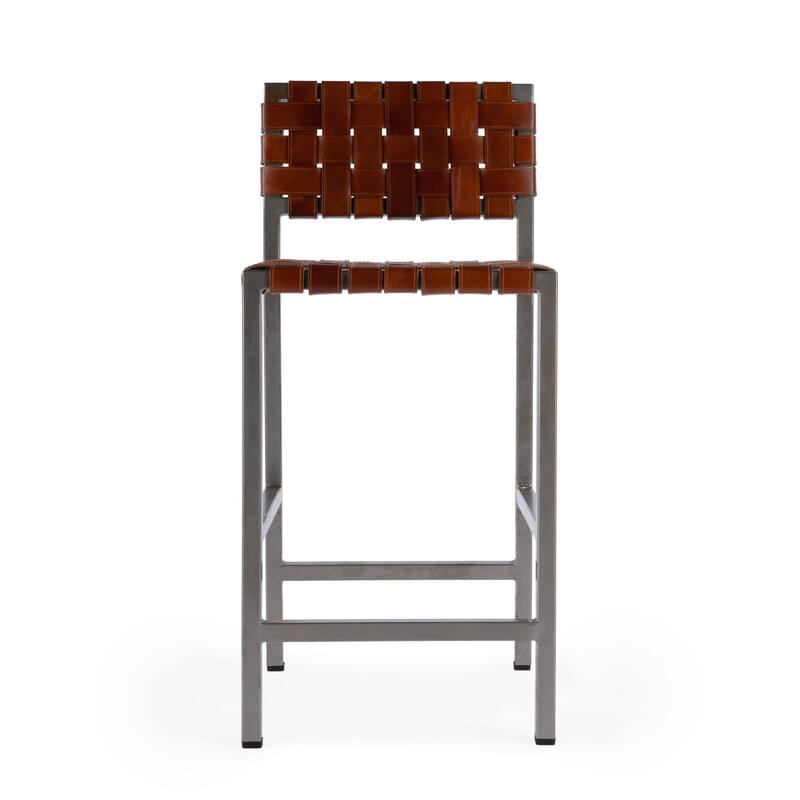 Bromley Iron and Leather 24.5" Counter Stool