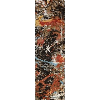 Artistic Modern Wool/ Silk Abstract Oriental Runner Rug Handmade - 2'8 ...