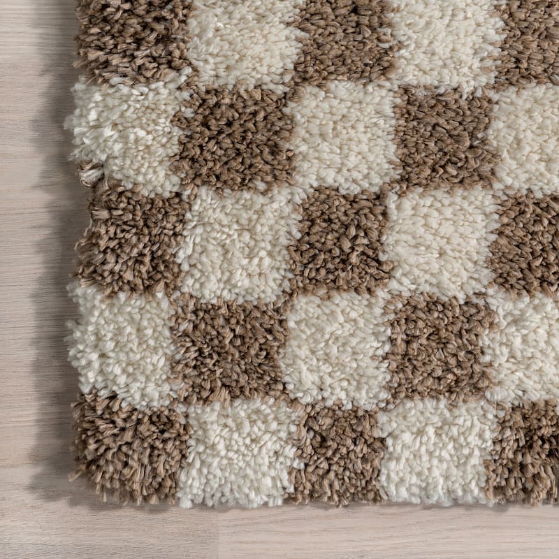 Nuloom Adelaide Mid-Century Checkered Shag Area Rug