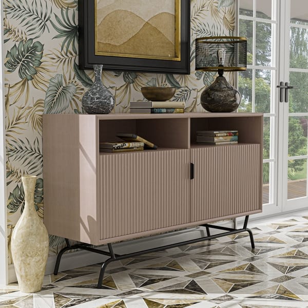 slide 2 of 10, DH BASIC Modern Brushed Pink 47-inch TV Storage Cabinet, Tan Pink Brushed Pink