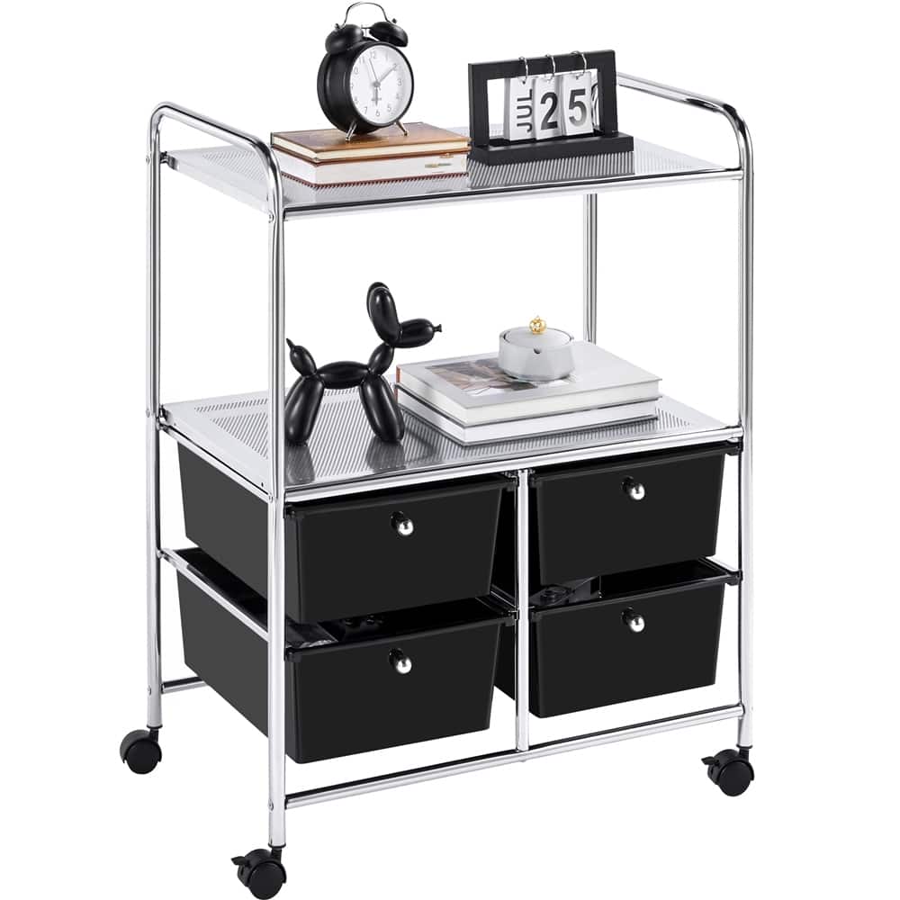 Yaheetech Rolling Storage Cart with Metal Rack Shelf Organizer Cart