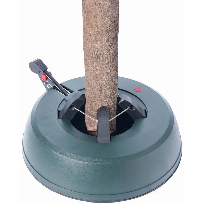 Automatic Plastic Green Foot Pedal Christmas Tree Stand, Large 14.5-inch Dia x 3.5-inch Height