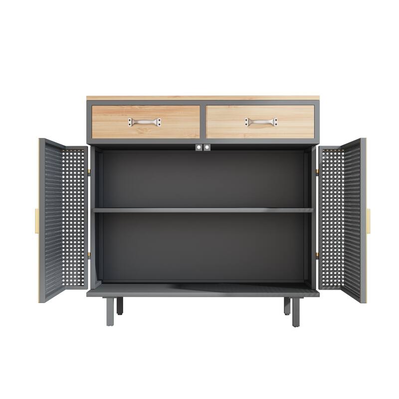 Modern Buffets Sideboard with Top Drawers, Freestanding Sideboard Storage Cabinet