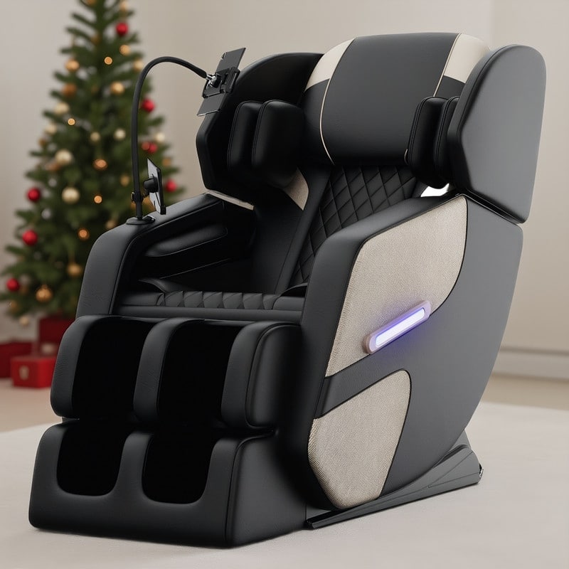 Luxury Zero Gravity Full-Body Massage Chair with Heating, Bluetooth Audio, and Foot Rollers - Home Relaxation Recliner