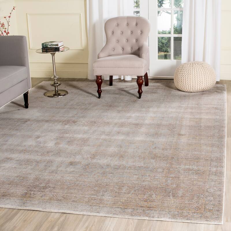 SAFAVIEH Valencia Neva Distressed Vintage Boho Oriental Polyester Rug - 9' x 12' - Grey/Multi