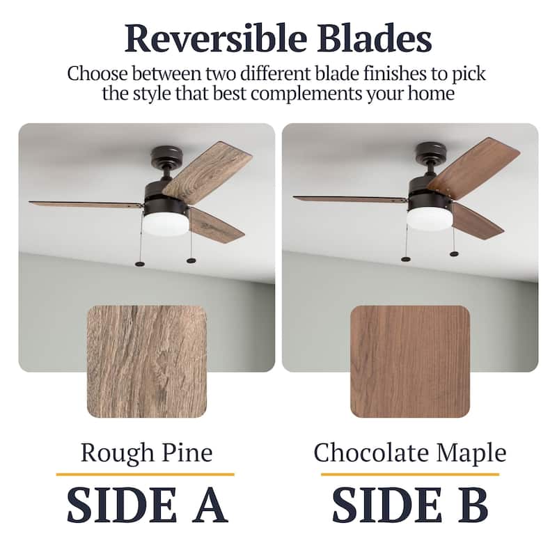 Copper Grove Glenfaba 42-inch Espresso Ceiling Fan with 3 Barnwood Blades