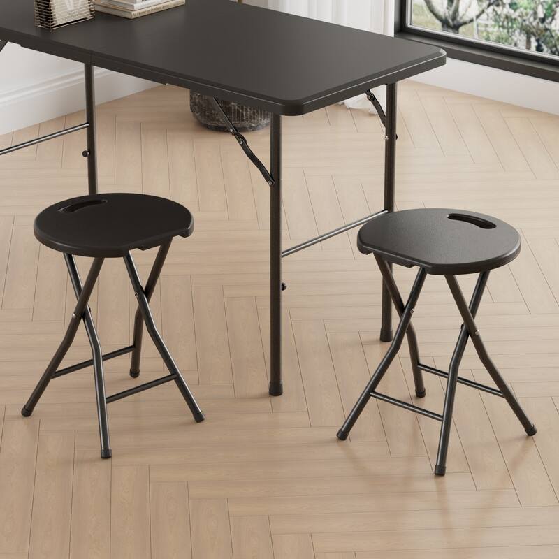 VECELO Modern X-Frame Folding Chair with Carry Handle Indoor Outdoor Space Saving Minimalist Design Chair