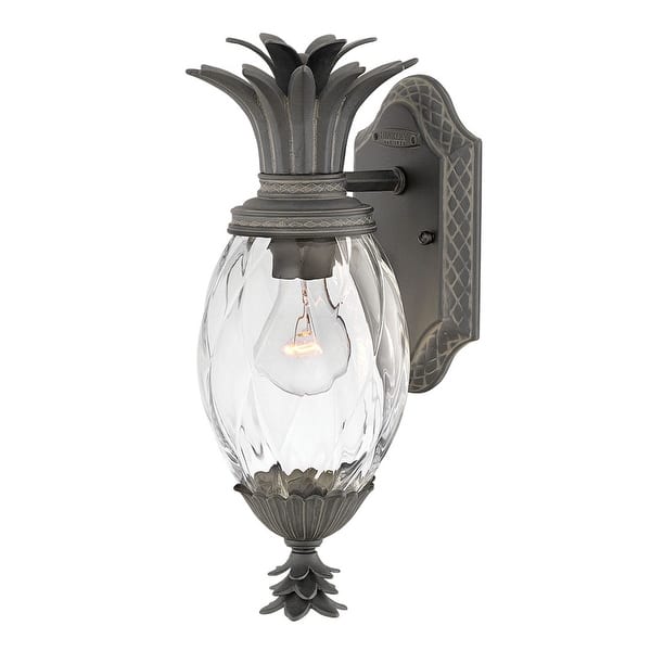 slide 2 of 2, Hinkley Lighting Plantation Single Light 14" Tall Outdoor Wall Sconce Museum Black