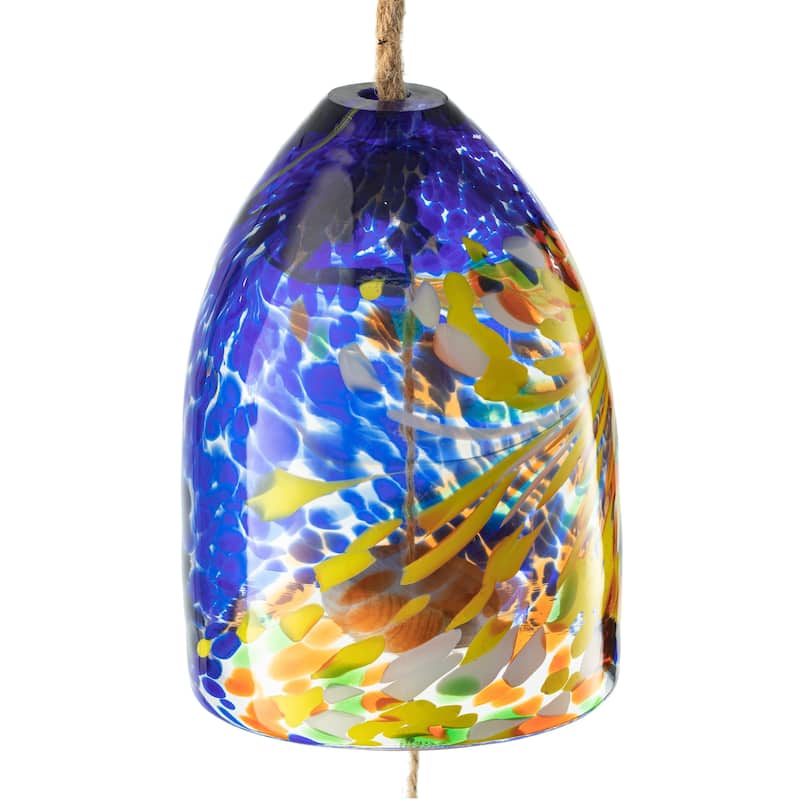 Glitzhome Set of 2 - 26"H Glass Twist Glaze Windchime - 32''H