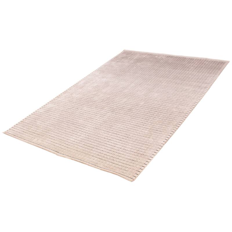 ECARPETGALLERY Hand Loomed Elysian Grey Viscose Rug - 6'8 x 9'5