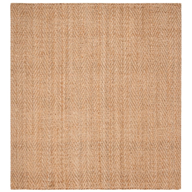 SAFAVIEH Handmade Natural Fiber Londyn Herringbone Jute Rug - 6' Square - Natural