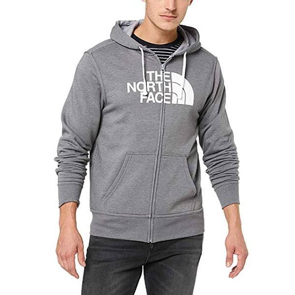 The North Face Men S Half Dome Full Zip Hoodie Medium Grey Heather Tnf White On Sale Overstock