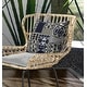 preview thumbnail 2 of 3, Patched Perfection Indoor/Outdoor Reversible Throw Pillow Grey and Blue