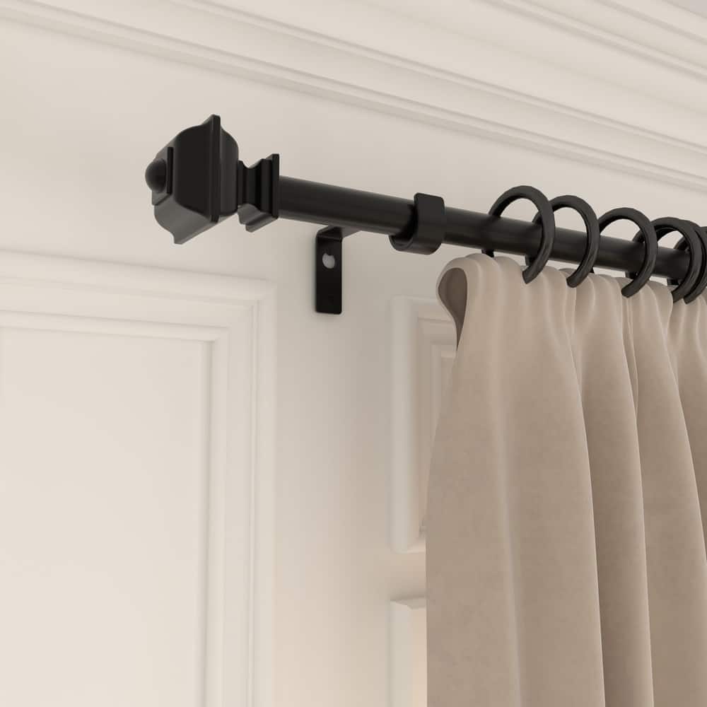 Acroma Streamlined Adjustable Curtain Rod Black