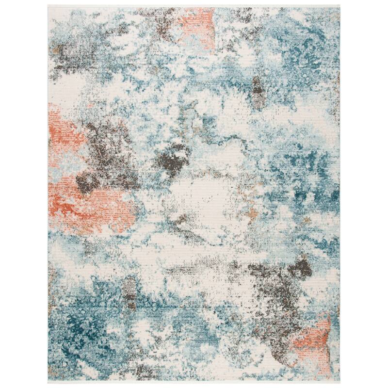 SAFAVIEH Shivan Lanie Modern & Contemporary Abstract Blue/Ivory Rug