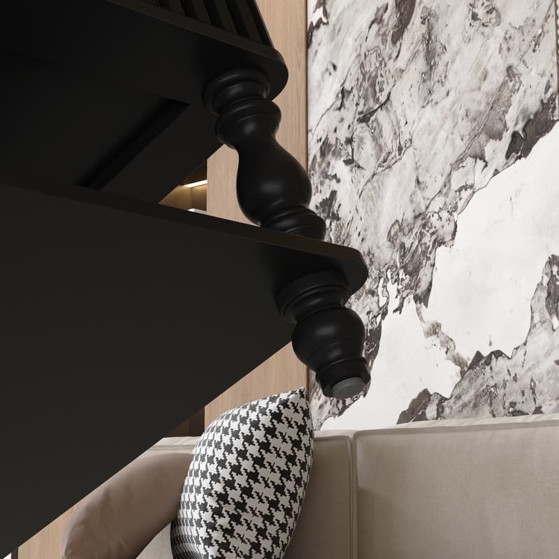 Fluted 31.5" Square Lift-Top Coffee Table with Hydraulic Mechanism for Hidden and Open Storage Solutions