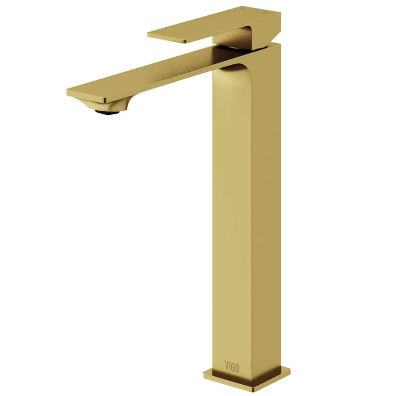 Vigo VG03036 Dunn 1.2 GPM 11" H Single Handle Single Hole Vessel - Matte Brushed Gold