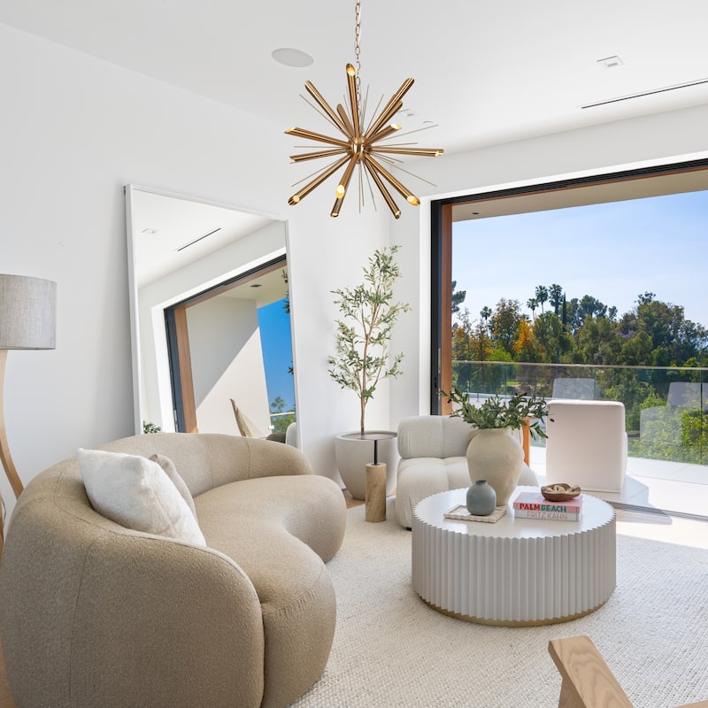 Mid-century Modern Gold 15-Light LED Sputnik Chandelier for Living Room Hall Foyer - D25.2"*H18.9"