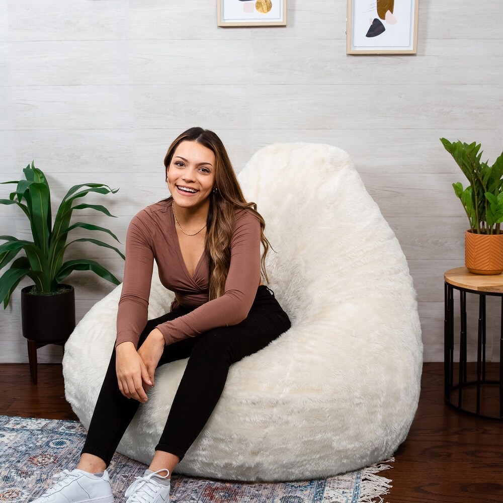 Cream bean online bag chair