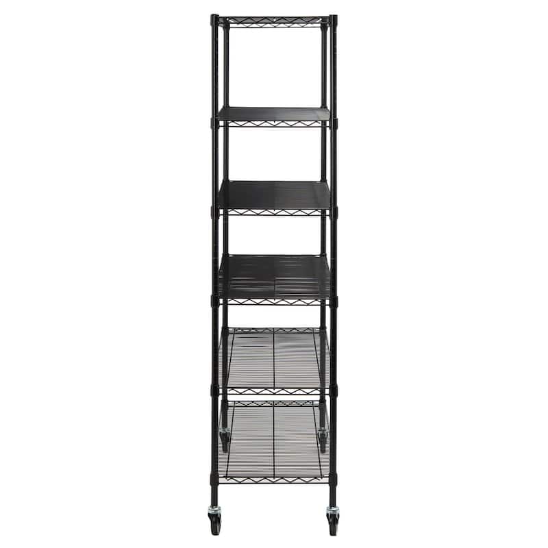 SAFAVIEH Storage Collection Juliet 6 Tier Heavy Duty Commercial Chrome Wire Shelf - 47.6" W x 18" L x 75" H
