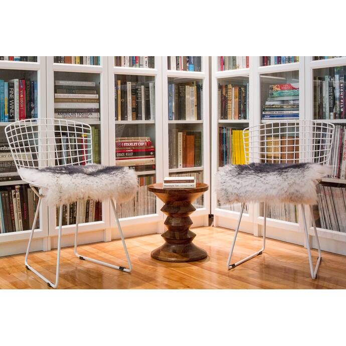 HomeRoots Set Of Two 17" X 17" Gradient Grey Wool Chair Pads - 17