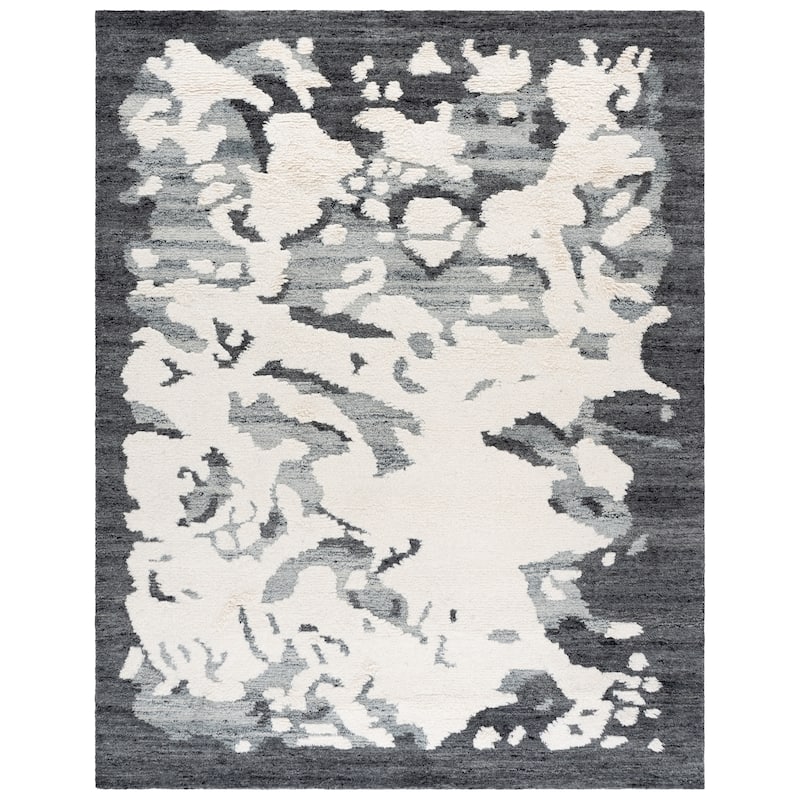 SAFAVIEH Handmade Casablanca Gail Wool Rug - 8' x 10' - Dark Grey/Ivory