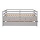 preview thumbnail 8 of 7, Gray Solid Pine Wood Low Loft Bed Full Size with Safety Fence