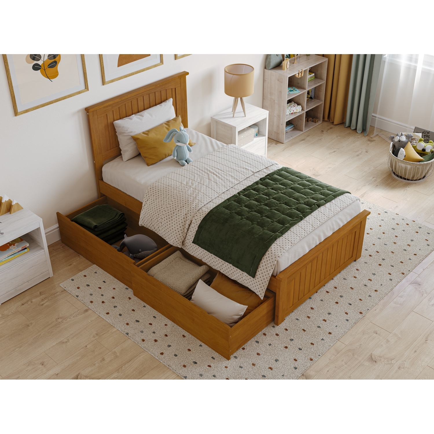 AFI Nantucket Platform Bed with Matching Footboard & Storage-image