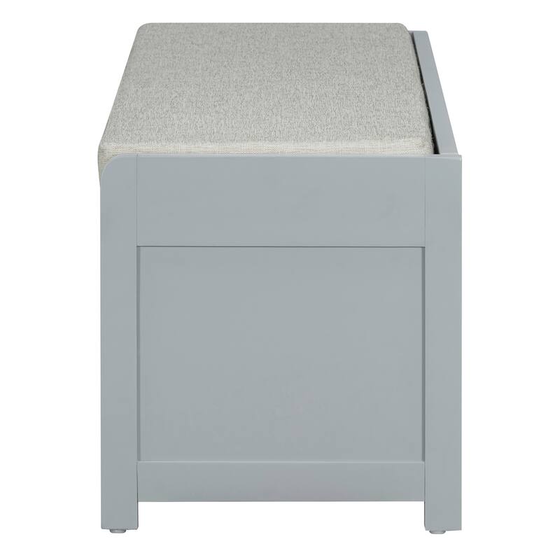 Shoe Storage Bench Entryway Bench with Cushion, Sliding Door
