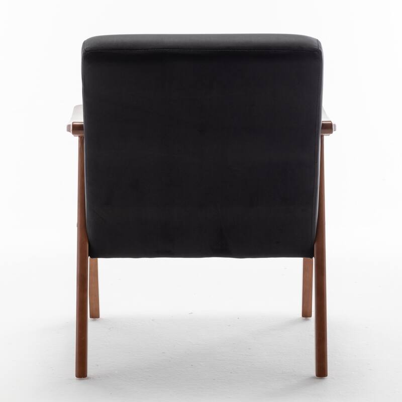Mid-Century Modern Accent Chair with Solid Wood Frame, Set of 1