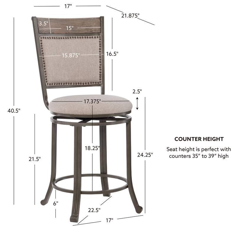 Linon Franklin Swivel Counter Stool