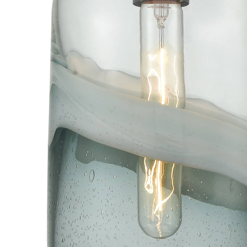 Elk Home Sutter Creek Oiled Bronze With Swirl Glass 1 Light Pendant