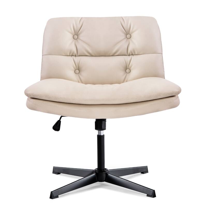 Large Size Adjustable Home Office Swivel Armless Task Desk Vanity Chair