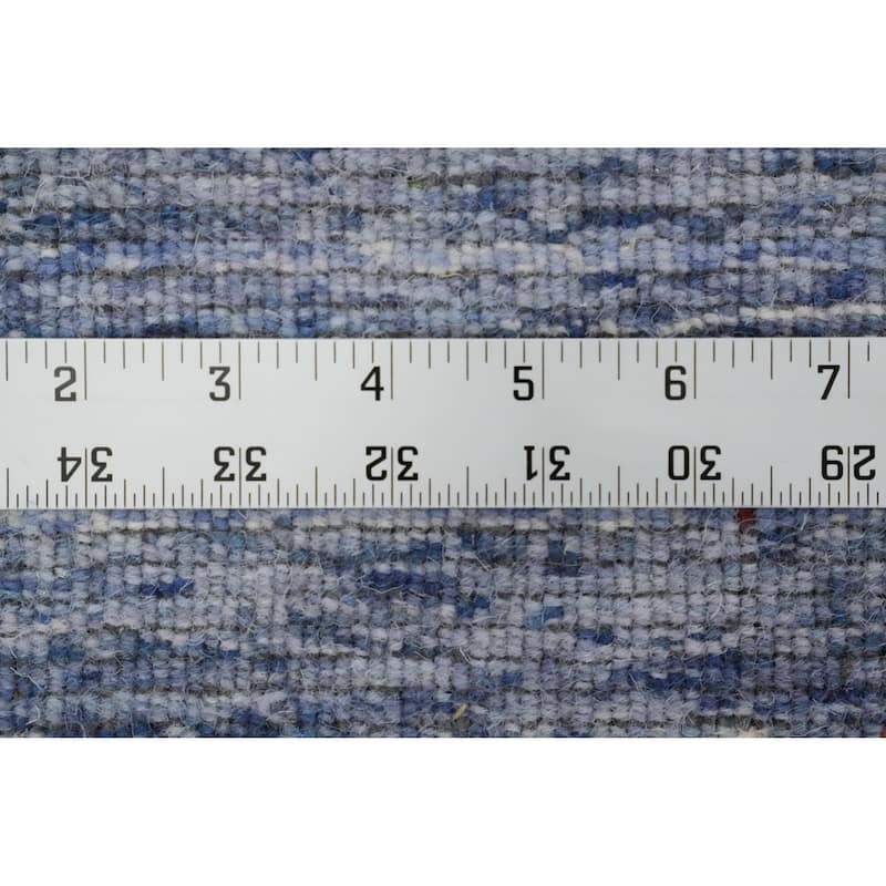 Hand Knotted Oriental 100% Wool Carpet Tribal Animal Pictorial Navy Blue & Blues Gabbeh Area Rug - 6' 0'' X 6' 1''