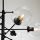 preview thumbnail 4 of 4, 6-Light Modern Matte Black Sputnik Chandelier with Wrought Iron and Clear Glass Accents - W:30.7"