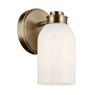 Kichler Lighting Shae 8.25" 1-Light Wall Sconce with White Opal Glass in Champagne Bronze